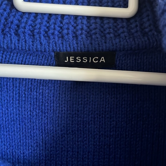 Colbalt blue sweater cowl neck - Picture 3 of 5